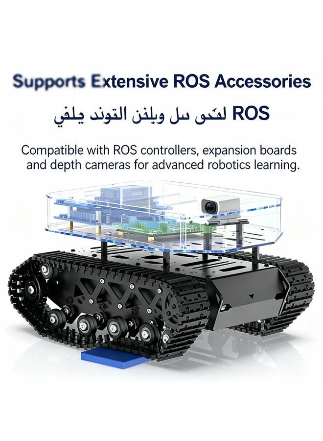 robotgcc Heavy-Duty Tracked Robot Car Chassis, Suspension Shock-Absorbing Metal Tank Base, Encoder Motors, STM32 Programming Robot Platform for Education, Research & Autonomous Projects - Image 5